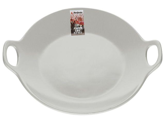 Тарелка-блюдо керамическая, 24х20.3х4.5 см, серия ASIAN, серая, PERFECTO LINEA - фото 1 - id-p183142432