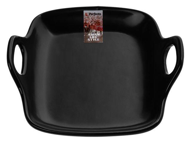Тарелка-блюдо керамическая, 19х18.5х4.7 см, серия ASIAN, черная, PERFECTO LINEA - фото 1 - id-p183142437