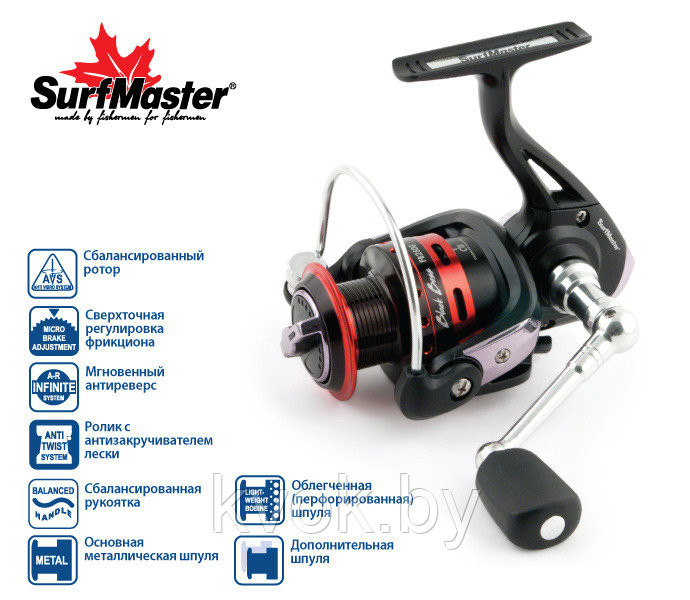 Катушка спиннинговая Surf Master Black Bass FB 1500 (5+1 подш.)