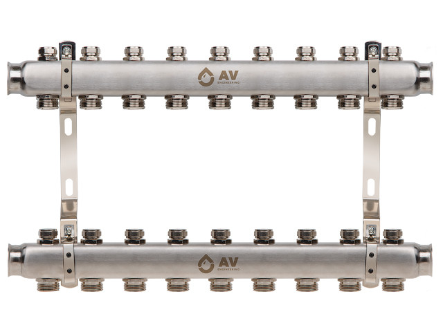 Коллекторная группа AVE162, 9 вых. AV Engineering (PRO серия Для отопления (радиаторы))