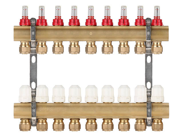Коллекторная группа AVE777, 9 вых. AV Engineering (PRO серия Для теплого пола и водоснабжения)