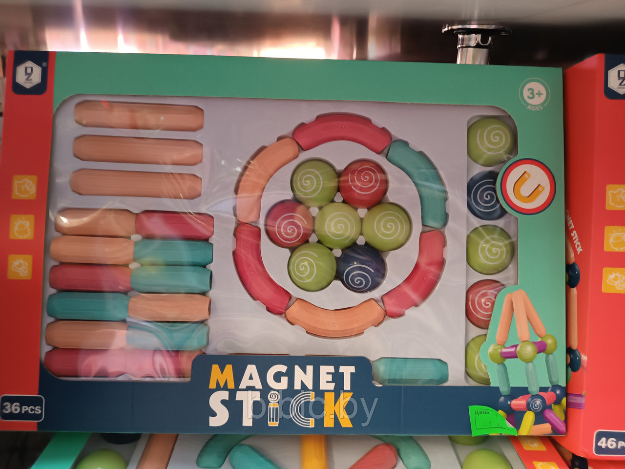 Детский магнитный конструктор Magnet Stick 36 деталей, детская развивающая игрушка шарики и палочки для детей - фото 4 - id-p183158754