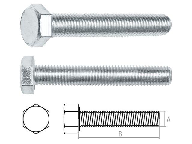 Болт М6х100 мм шестигр., цинк, кл.пр. 8.8, DIN 933 (50 шт в карт. уп.) STARFIX