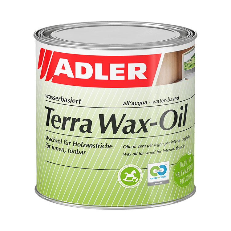Экологичное, быстросохнущее масло для внутренних работ по дереву Terra Wax-Oil (0,75л) (Adler, Австрия)