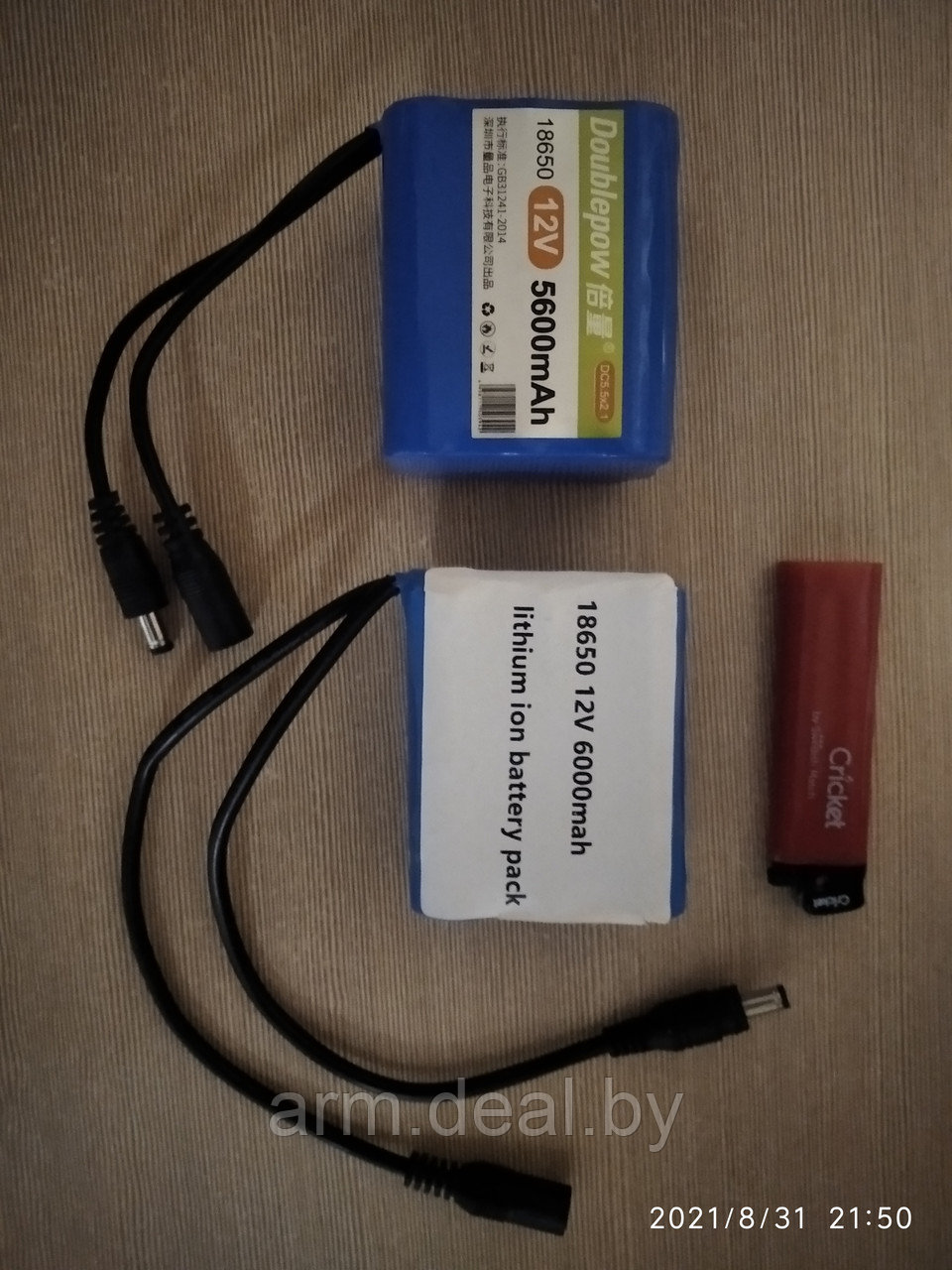 Литий-ионный аккумулятор 12V 5000mAh, для фотоловушек, электроманков и др. - фото 2 - id-p183166677