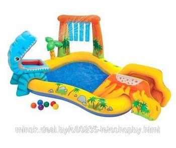 Детский надувной игровой центр-бассейн Intex 57444 "Динозавр", 249х191х109 см