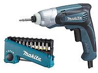 Шуруповерт MAKITA TD 0100 в кор. + Акция (набор насадок) (230 Вт, патрон внутр. шестигр. 1/4", 100 Нм,)