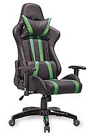 Кресло поворотное GAMER AksHome, ECO (черный+зеленый), (УЦЕНКА)