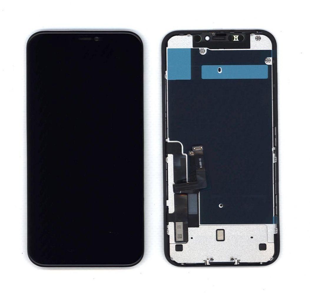 Модуль (матрица + тачскрин) для Apple iPhone 11 (AAA), черный с металической рамкой