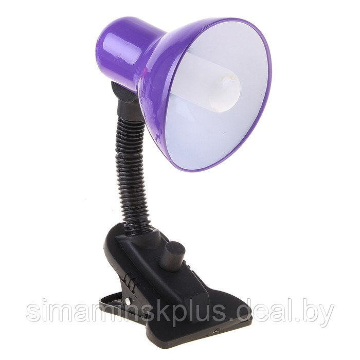Лампа настольная Е27, светорегулятор, на зажиме (220В) фиолетовая (108А) - фото 1 - id-p183200924