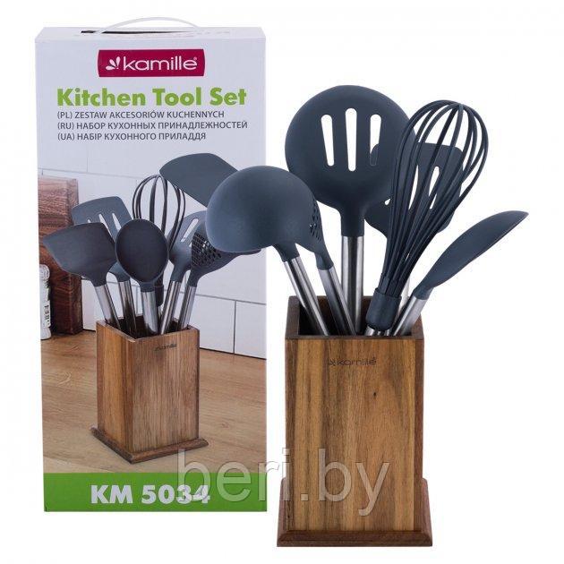 KM-5034 Набор кухонных принадлежностей, 7 предметов, подставка, Kamille - фото 1 - id-p183202962