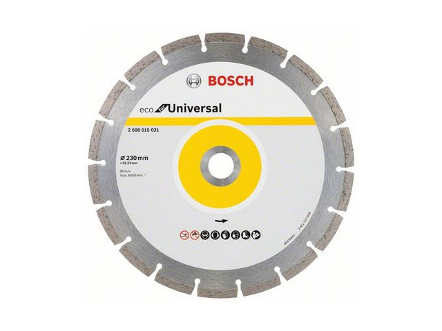 Алмазный круг 230х22 мм универс. сегмент. ECO UNIVERSAL BOSCH ( сухая резка) - фото 1 - id-p183238365