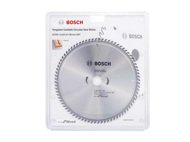 Диск пильный 254х30 мм 80 зуб. по дереву ECO WOOD BOSCH ( твердоспл. зуб)