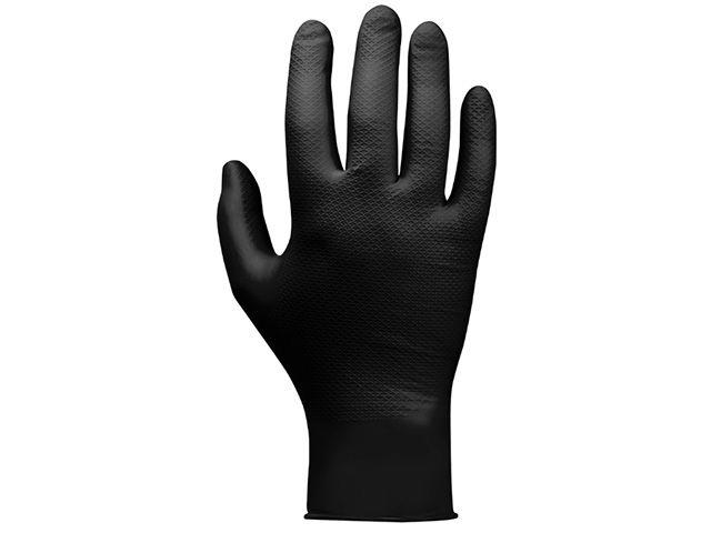 Перчатки нитриловые, р-р 9/L, черные, уп. 25 пар, JetaSafety (Ультрапрочные нитриловые перчатки JetaSafety - фото 1 - id-p183241869