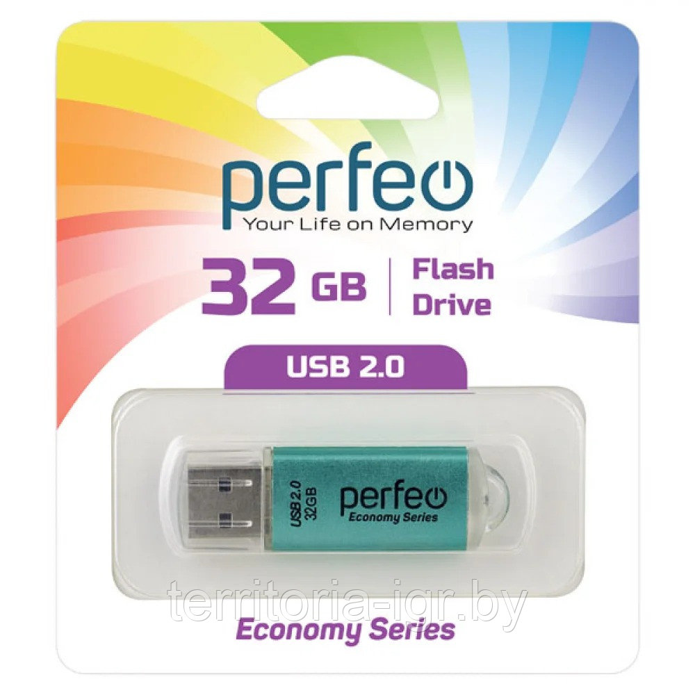 Флэш-накопитель 32Gb E01 economy series PF-E01G032ES 2.0 зеленый Perfeo - фото 1 - id-p183245043