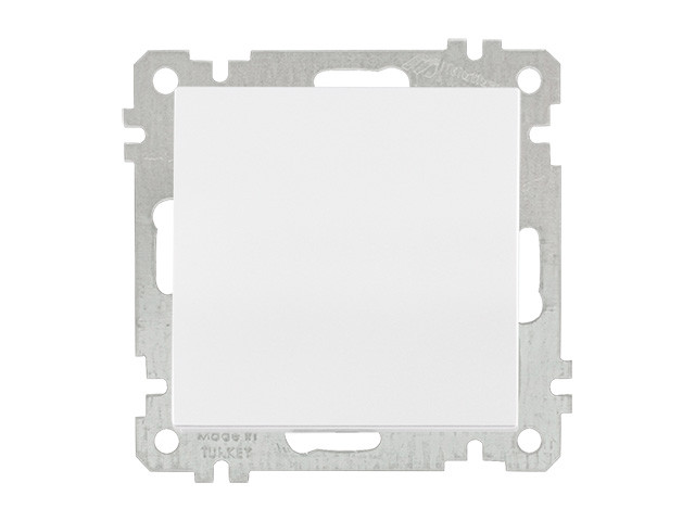 Выключатель 1-клав. двухполюсный (скрытый, без рамки, винт. зажим) белый, DARIA, MUTLUSAN (10 A, 250 V, IP 20) - фото 1 - id-p183248378