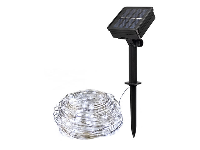 Светильник садовый на солнечной батарее SLR-G03-100W ФАZА (нить, хол. бел. 100 LED) - фото 1 - id-p183249945
