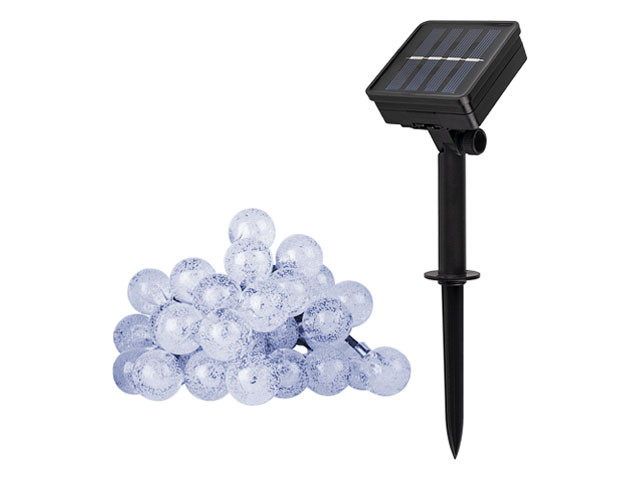 Светильник садовый на солнечной батарее SLR-G05-30W ФАZА (гирлянда, шарики, хол. бел.) - фото 1 - id-p183249948
