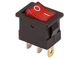 Выключатель клавишный 12V 15А (3с) ON-OFF красный с подсветкой Mini (RWB-206-1, SC-768) REXANT