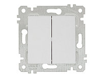 Выключатель 2-клав. (скрытый, без рамки, пруж. зажим) белый, RITA, MUTLUSAN (10 A, 250 V, IP 20)