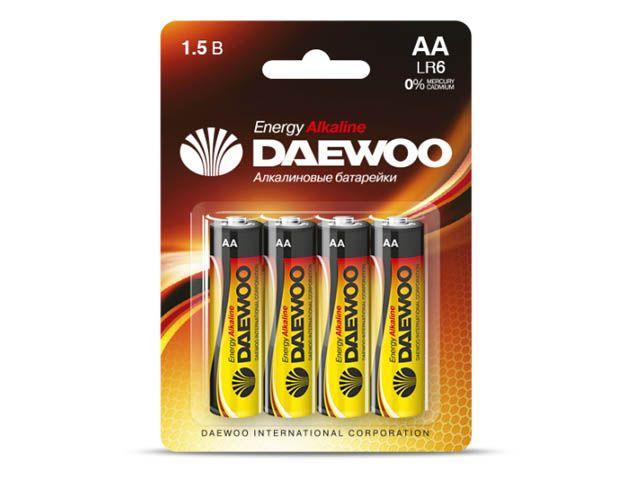 Батарейка AA LR6 1,5V Alkaline 2021 BL-4шт DAEWOO ENERGY - фото 1 - id-p183250096