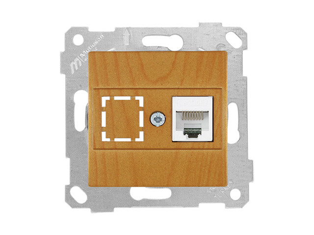 Розетка компьютерная 1xRJ45 (Cat5e, скрытая, без рамки) дуб, RITA, MUTLUSAN - фото 1 - id-p183247604