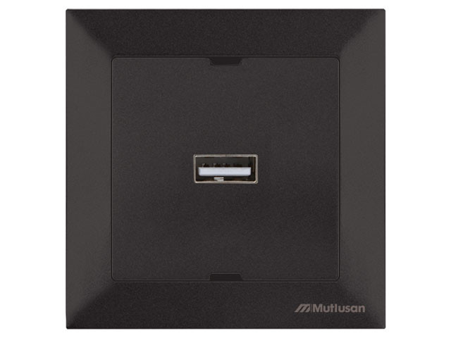 Розетка 1-ая USB (скрытая) черная, DARIA, MUTLUSAN - фото 1 - id-p183249383
