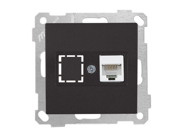 Розетка компьютерная 1xRJ45 (Cat5e, скрытая, без рамки) черная, DARIA, MUTLUSAN ((RJ 45)   8-pin, соединения