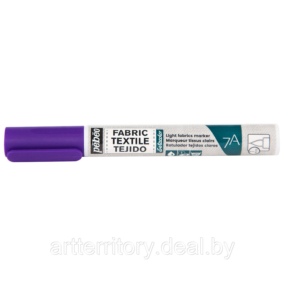 Текстильный маркер для светлых тканей 7A PEBEO, кисть, 1мм (оранжевый флуоресцентный) - фото 2 - id-p183272651