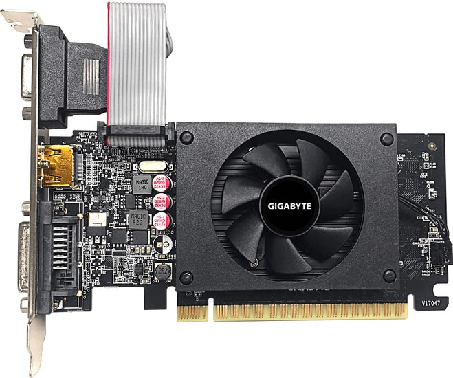 Видеокарта Gigabyte GeForce GT 710 2GB GDDR5 GV-N710D5-2GIL - фото 1 - id-p183273303