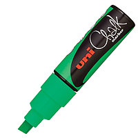 Маркер на меловой основе Mitsubishi Pencil CHALK, 8мм. (скошенный наконечник) (флуоресцентный зеленый)