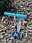 Самокат детский трехколесный Scooter Mini Print Blue с регулируемой ручкой. Светящиеся колеса., фото 3