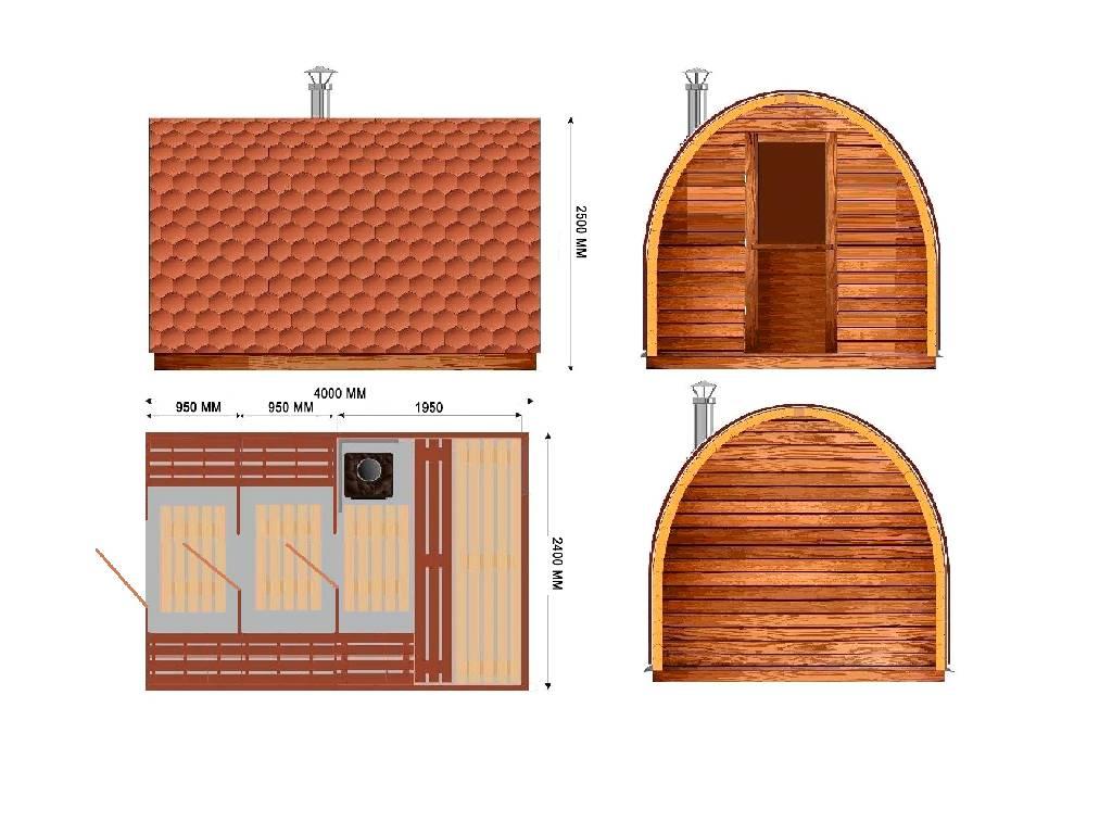 Баня из кедра "Викинг 3" 2,4х4,0м на 3 помещения - фото 6 - id-p175122185