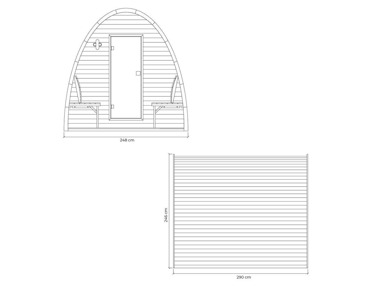 Баня из кедра "Викинг 1т" 2,4х2,4м с террасой - фото 6 - id-p175122190