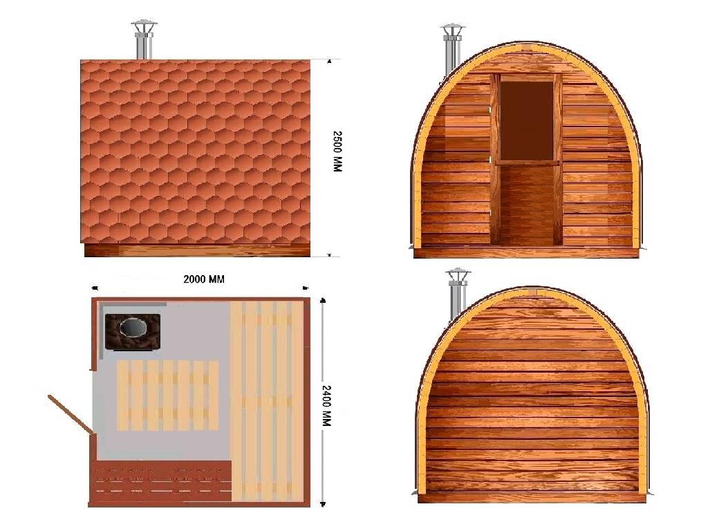 Баня из кедра "Викинг 1 мини" 2,4х2,0м - фото 2 - id-p169977071