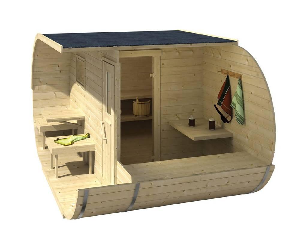 Баня из кедра ОвалоБочка с крыльцом 4,0х2,4м - фото 5 - id-p158608555