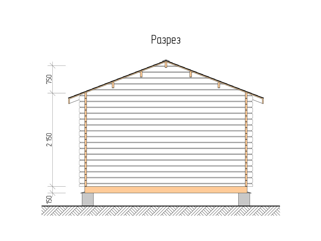 Дачный домик из бруса 4,0х6,5м (ДСН 4х5 тп), с навесом 1,5м. - фото 3 - id-p108280818