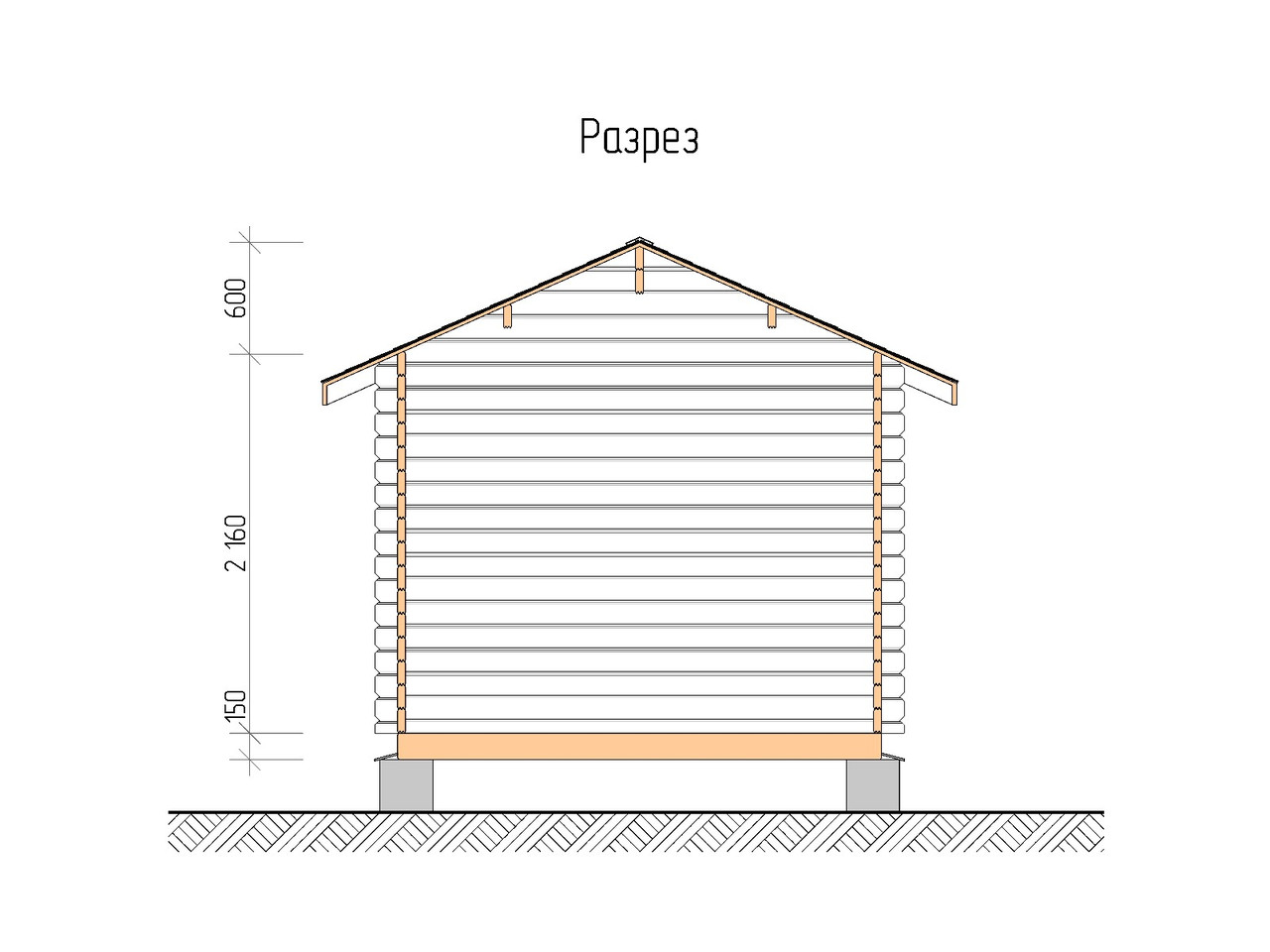 Дачный домик из бруса 3,0х6,3м (ДСК 3х5 тп), с навесом и крыльцом стенокомплект - фото 4 - id-p102640412