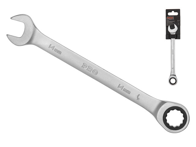 Ключ комбинированный 14мм трещоточный PRO STARTUL (PRO-7014) (сатинированное покрытие, 72 зуба)