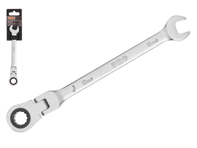 Ключ комбинированный  8мм трещоточный шарнирн. PRO STARTUL (PRO-7208)