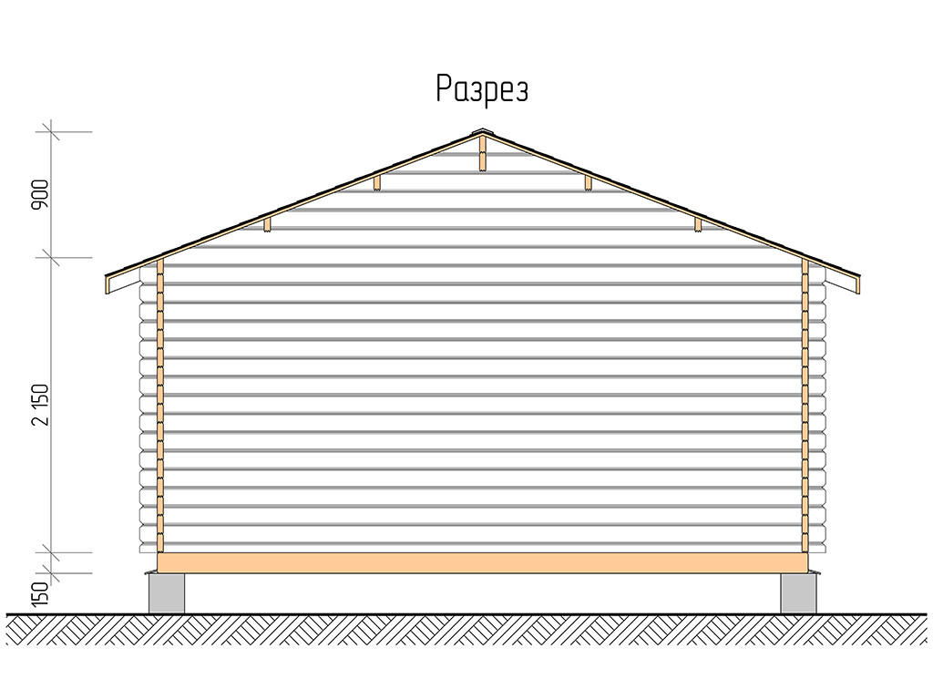 Дачный домик из бруса 5,0х5,5м (ДСН 5х4 тп), с навесом 1,5м. - фото 5 - id-p129575140