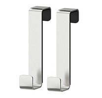 IKEA/ ЛИЛЛЬНАГЕН  дверная вешалка, нержавеющ сталь  2 шт