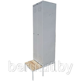 Шкаф для раздевалок / Шкаф металлический для раздевалок  ПРАКТИК LS-21 с выдвижной скамейкой ЛДСП