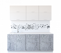 Готовая кухня Артём-Мебель Яна--Ш СН-114 без стекла (МДФ) 1,4м белый/бетон