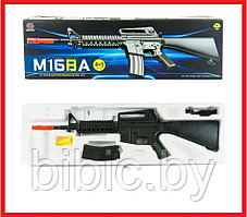 Детская игровая пневматическая винтовка М16ВА с мишенью, пулями и очками для игры детей, мальчиков, подростков