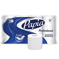 Бумага туалетная в рулонах 5060404 Papia Professional 3-сл, 8 рул, 16,8 м