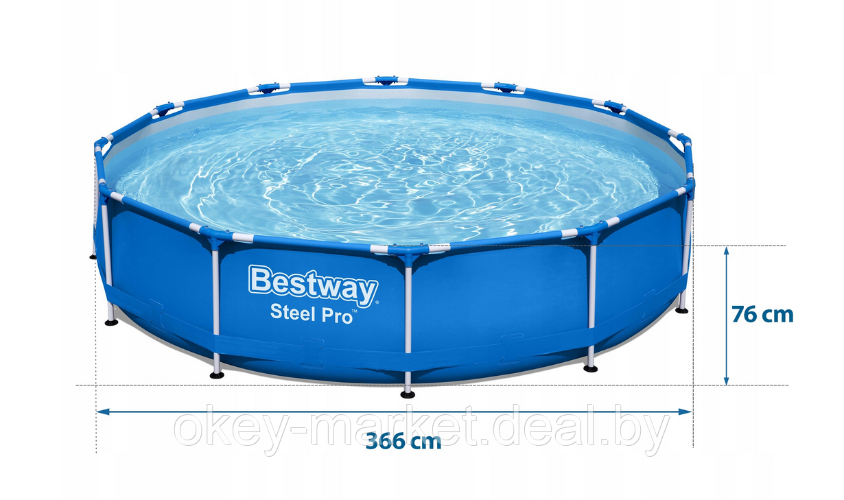 Каркасный бассейн Bestway Steel Pro 56681 (366х76) - фото 4 - id-p183333975