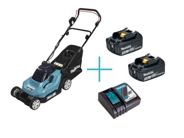 Газонокосилка аккумуляторная MAKITA DLM 382 Z + АКЦИЯ (2 аккумулятора, зарядное) (36.0 В, 2 акк. 3.0 А/ч, ЗУ,