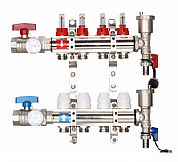 Коллектор регулируемый с расходомерами 12-вых. x1"x3/4"