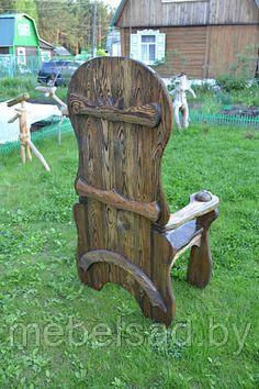 Кресло-трон садовое и банное из натурального дерева "Тихомир" - фото 2 - id-p183355110